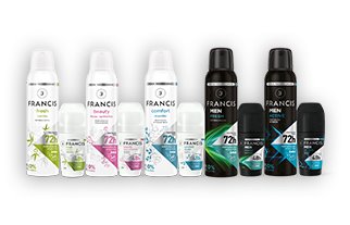 Francis lança linha de desodorantes antitranspirantes com 72 horas de proteção
